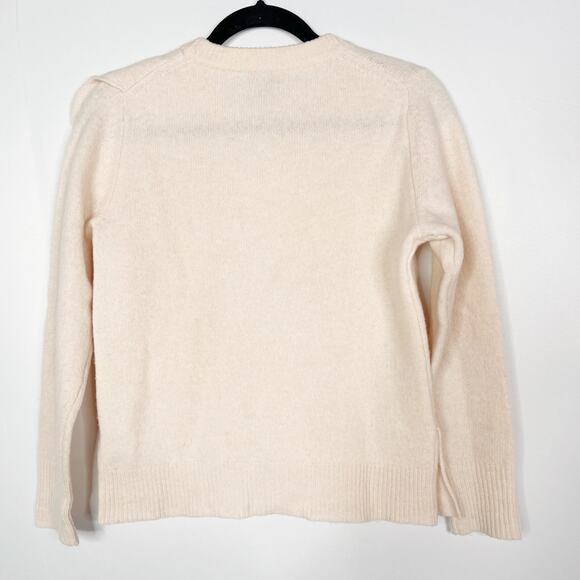 J Crew Womens XSmall Light Pink Ruffle Crewneck Sweater Boiled Merino Wool XS - Picture 2 of 12